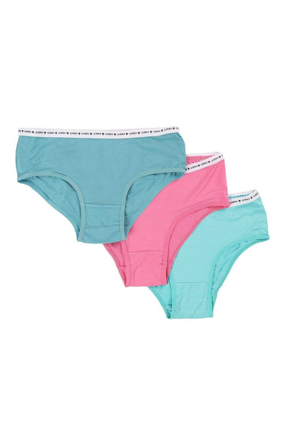 Pack of 3 Colored Brief Panties - Carina - كارينا