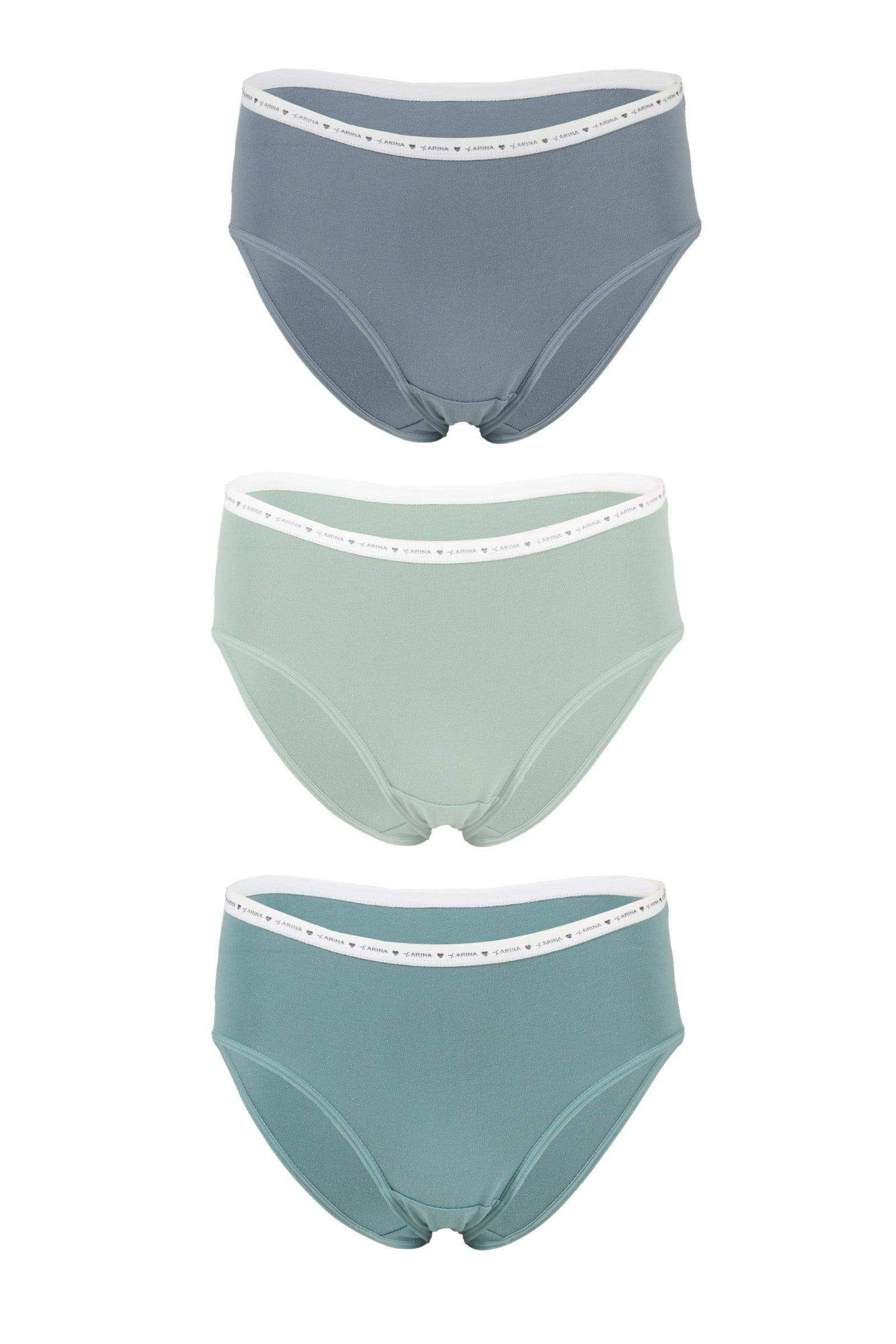 Pack of 3 Plain Brief Panties - Carina - كارينا