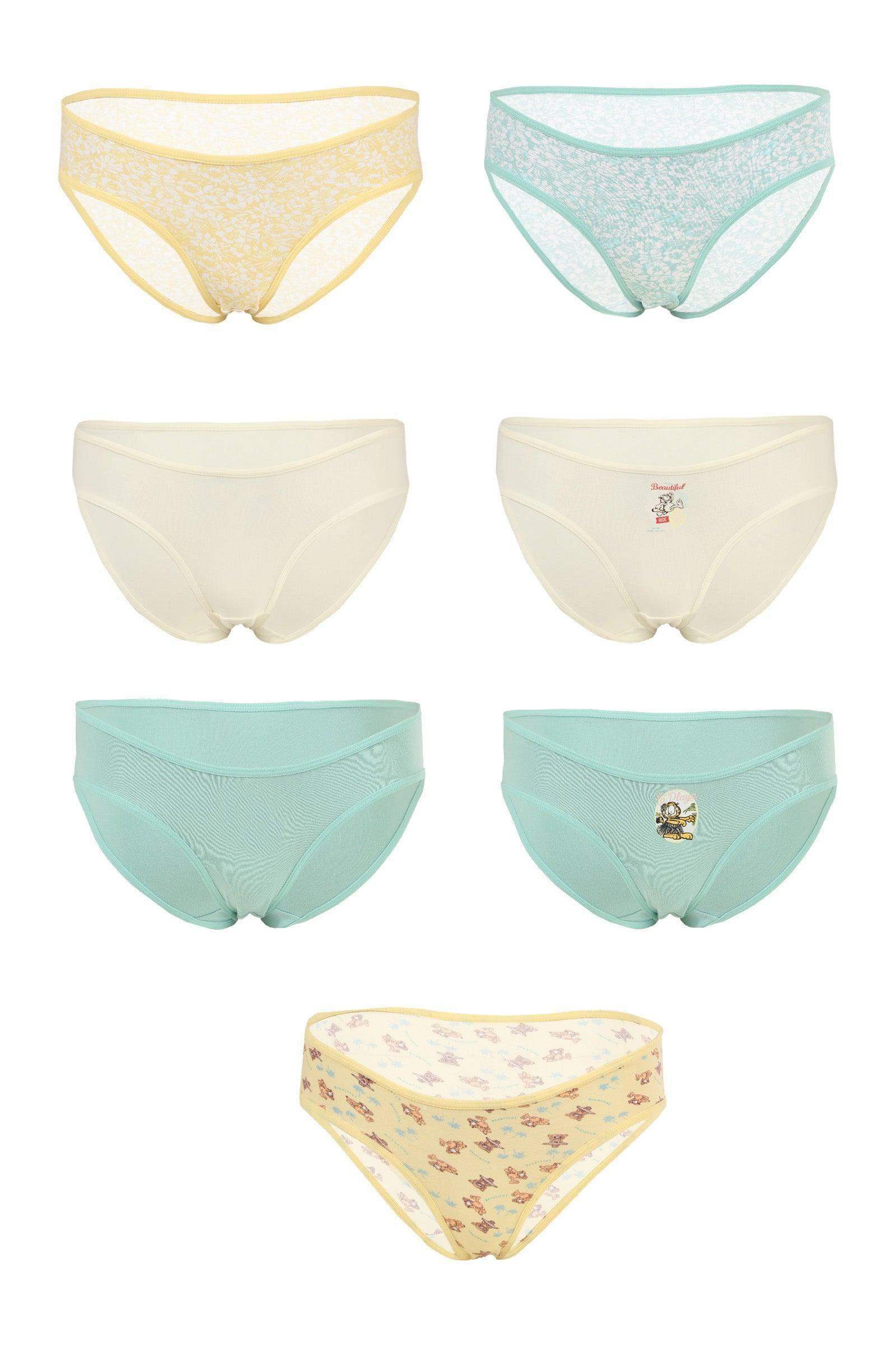 Pack of 7 Colored Bikini Panties - Carina - كارينا