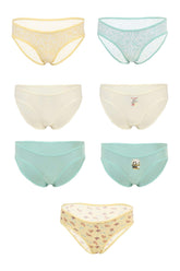 Pack of 7 Colored Bikini Panties - Carina - كارينا