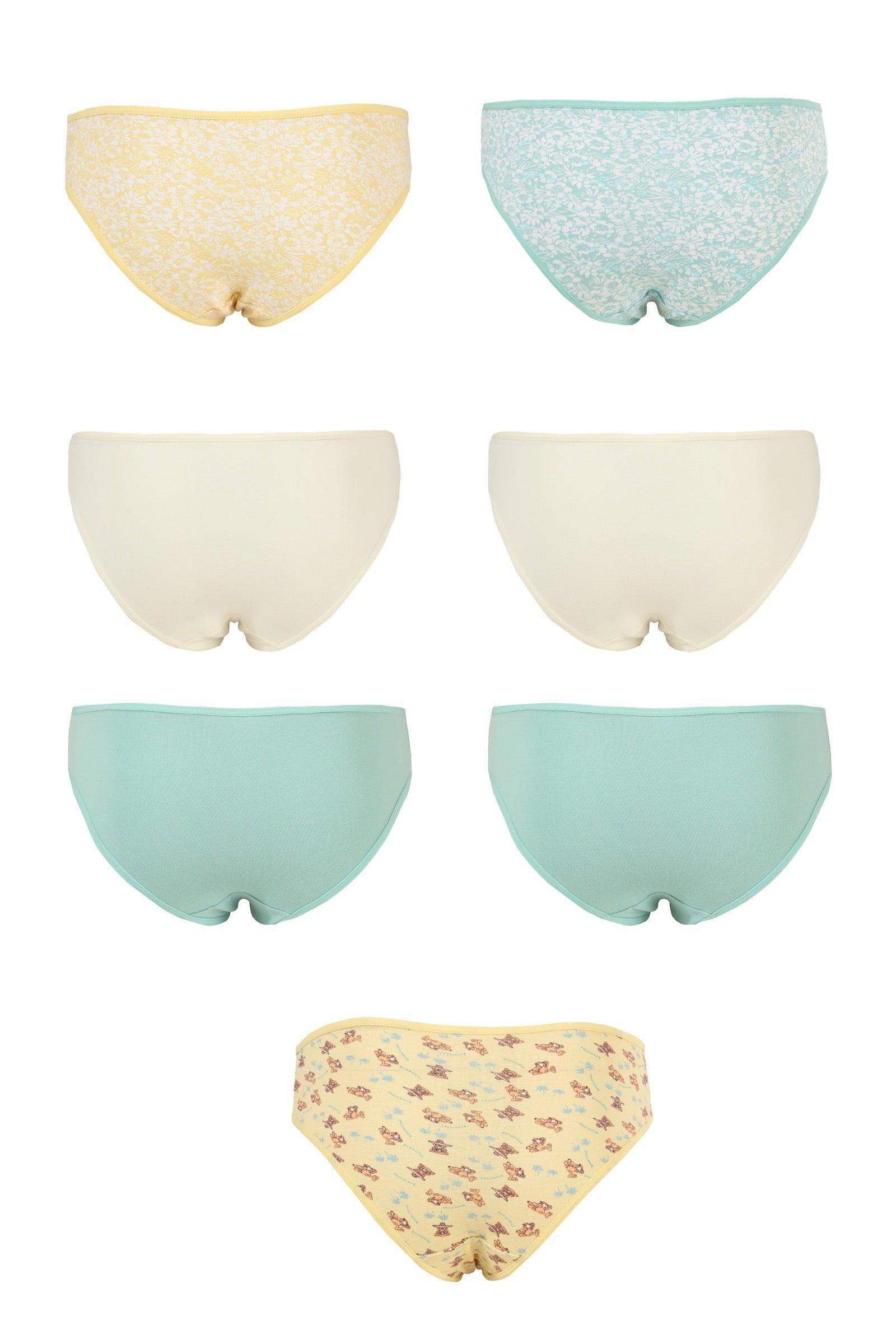 Pack of 7 Colored Bikini Panties - Carina - كارينا