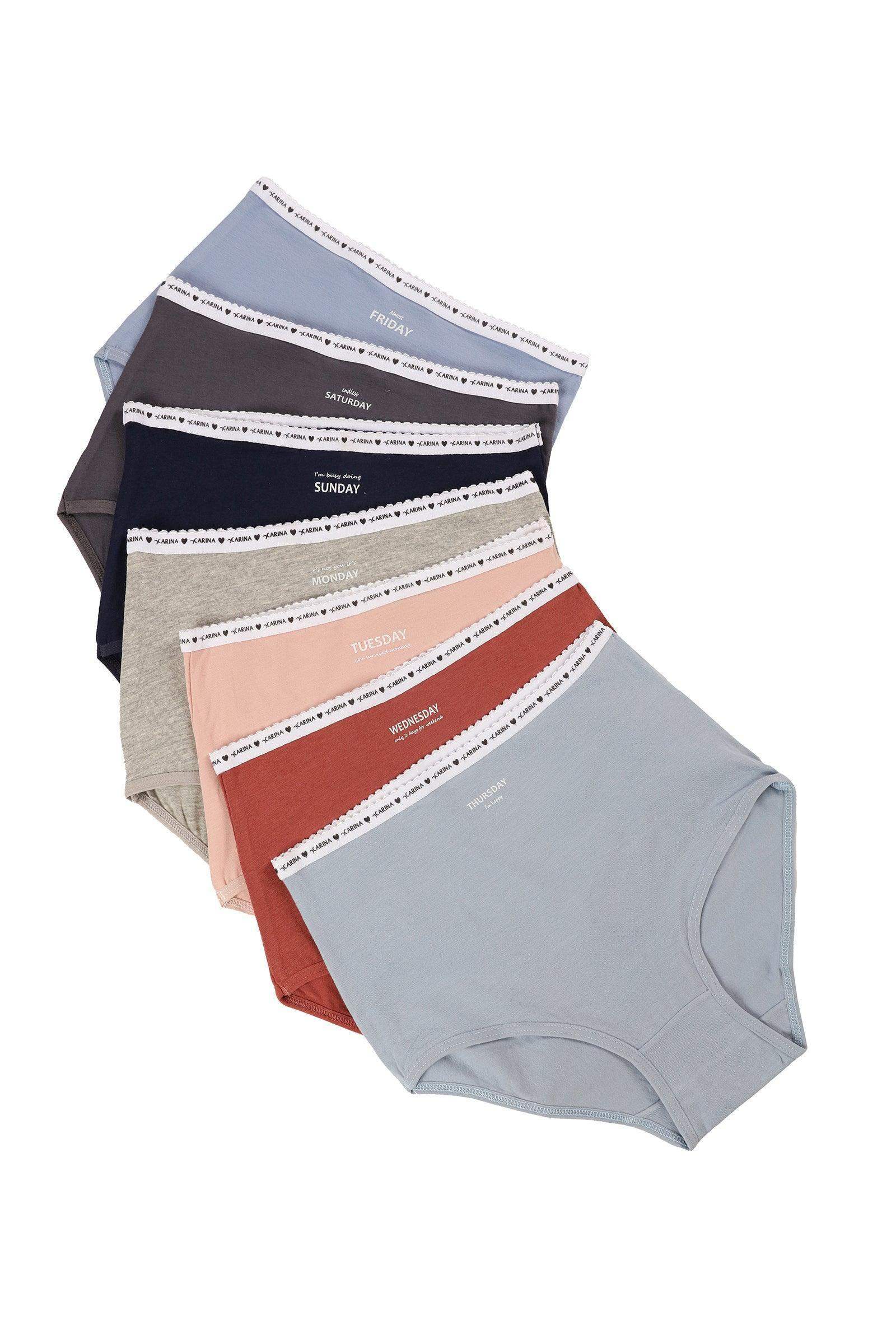Pack of 7 Colored Full Brief - Carina - كارينا