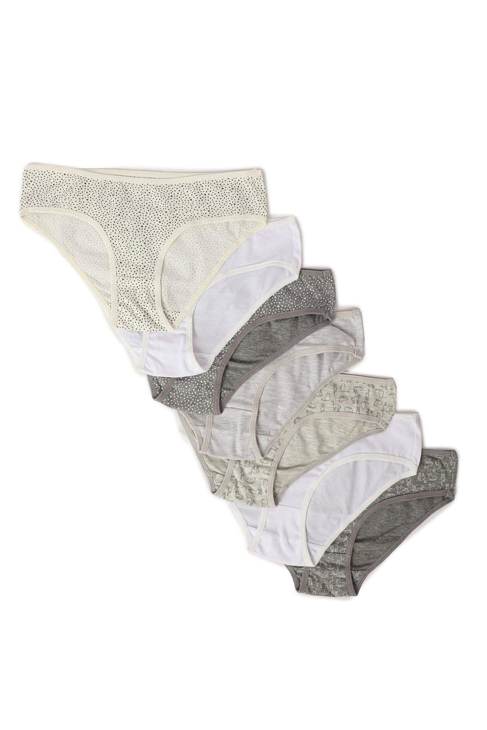 Pack of 7 Cotton Bikini Panties - Carina - كارينا