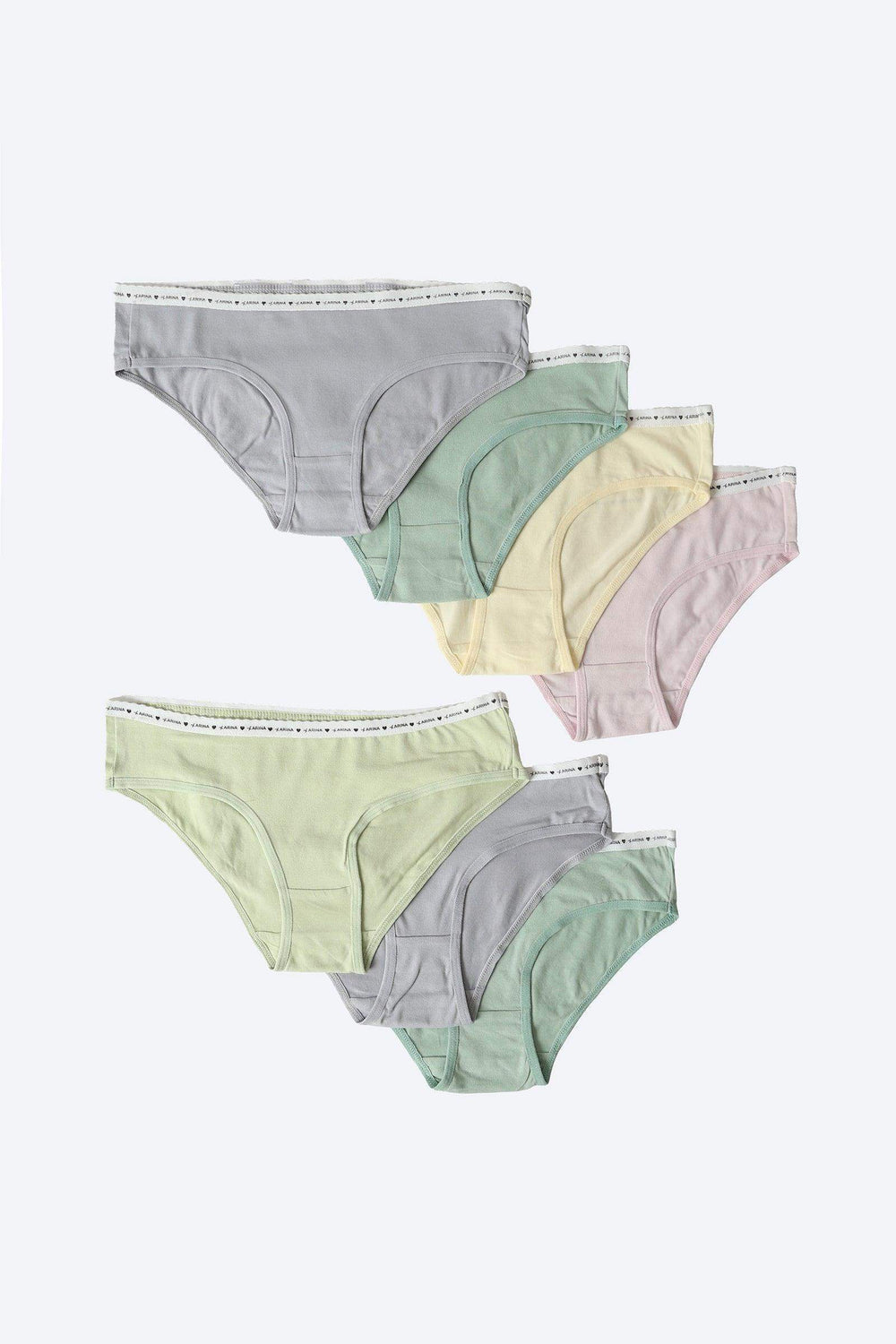 Pack of 7 Cotton Bikini Panties - Carina - كارينا