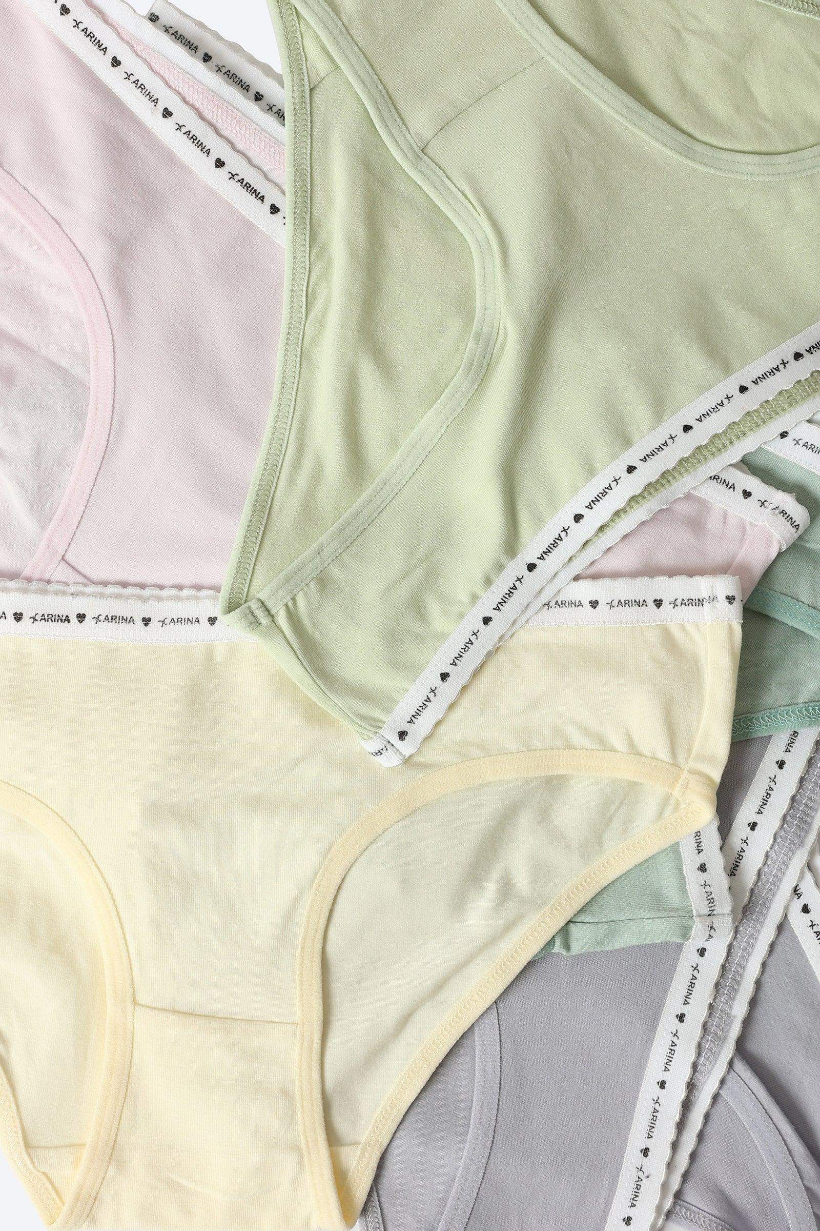 Pack of 7 Cotton Bikini Panties - Carina - كارينا