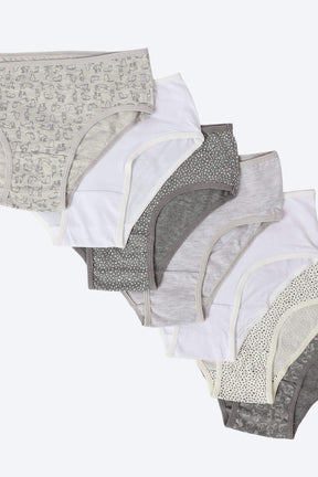 Pack of 7 Cotton Brief Panties - Carina - كارينا