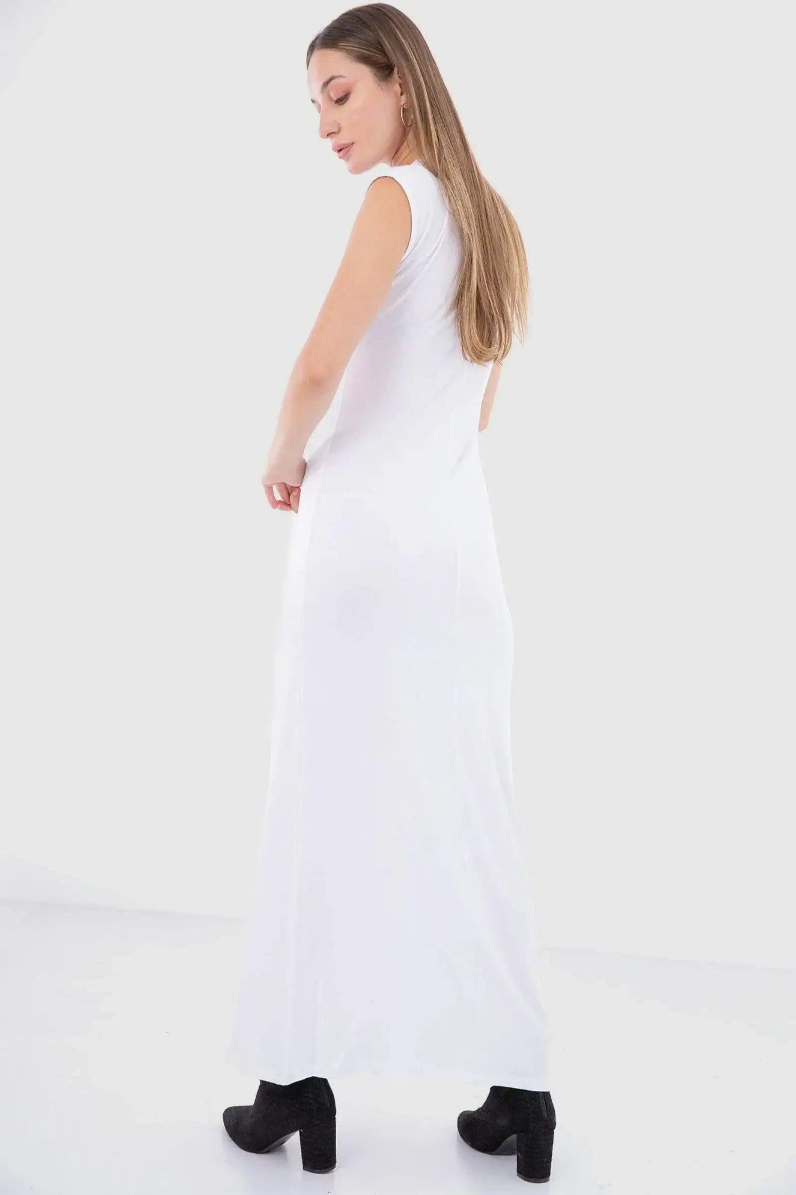Round Neck Long Sleeveless Dress - Carina - كارينا