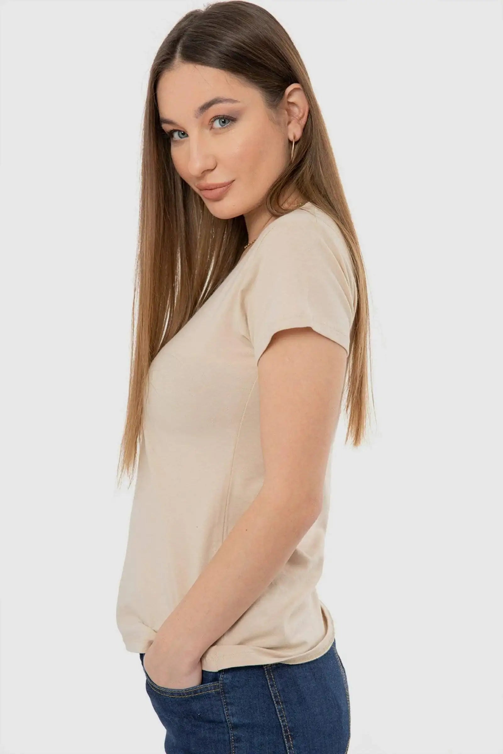 Round Neck Solid Top - Carina - كارينا
