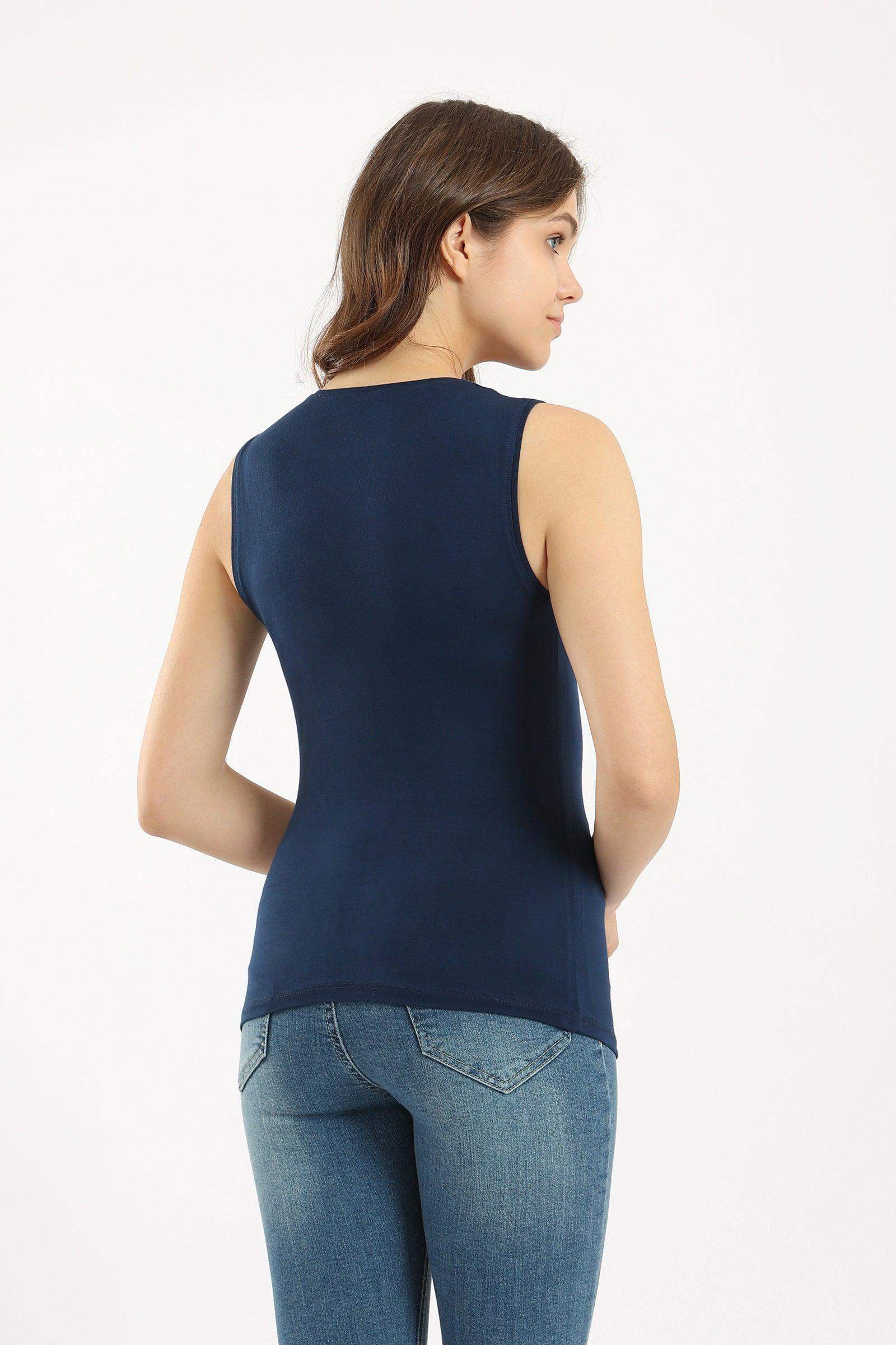 Sleeveless Crew Neck Top - Carina - كارينا